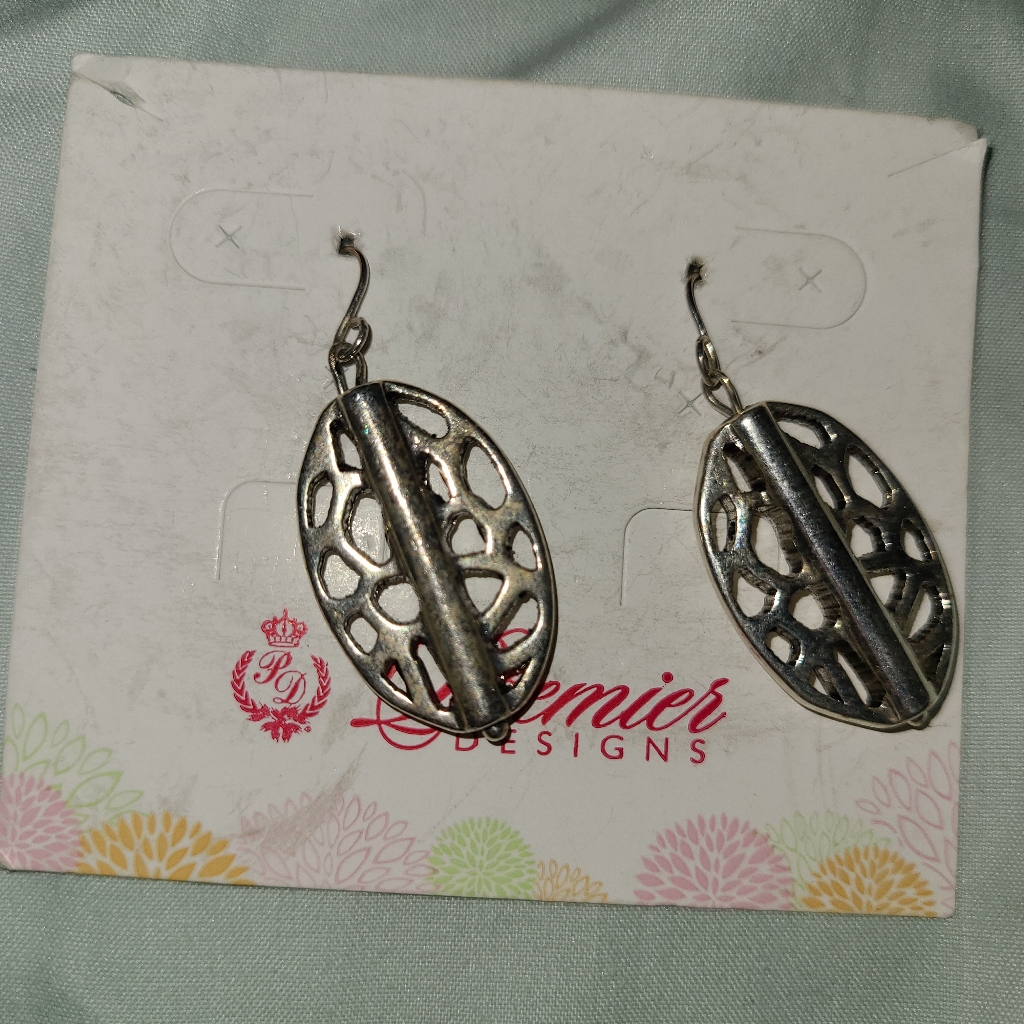 Premier Designs Jewelry New Silver Loop Design Earrings 26$